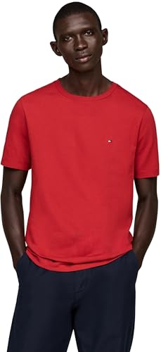 Tommy Hilfiger Essential REG FIT SOLID Tee Long Sleeve Shirt Men, Red (Dark Magma), 3 on sale